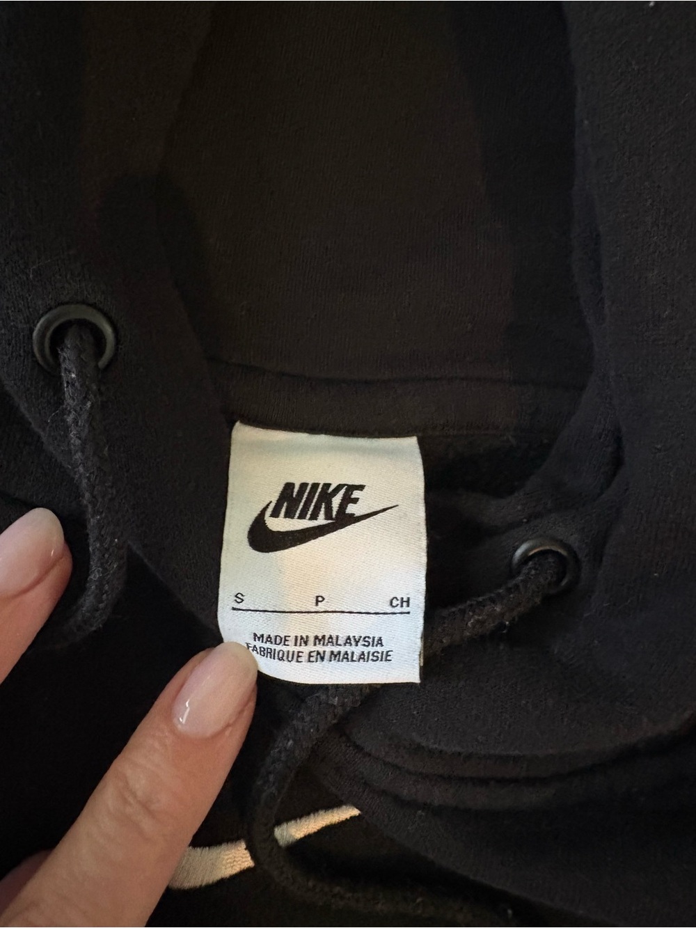 Nike Black Hooded Sweatshirt Oversized Fit - Size Small - Picture 2 of 4